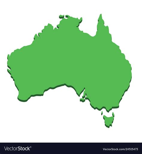 Australia Map Silhouette Australian Continent Vector Image Gambaran