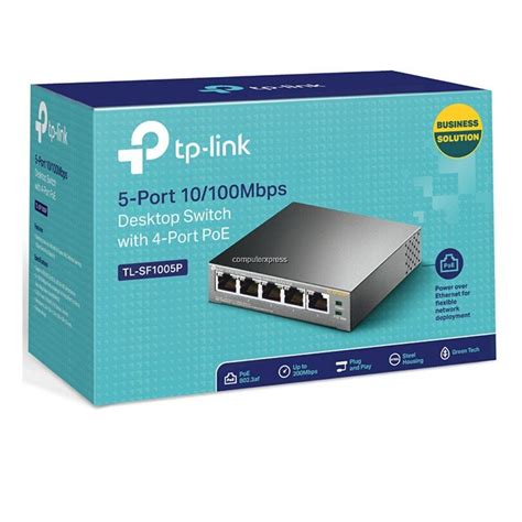 Tp Link Tl Sf1005p 5 Port 10100mbps Desktop Switch With 4 Port Poe