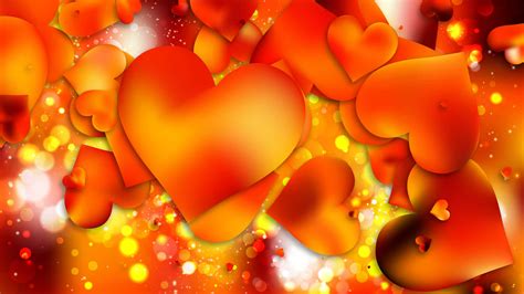Download Orange Heart On A Colorful Background Wallpaper