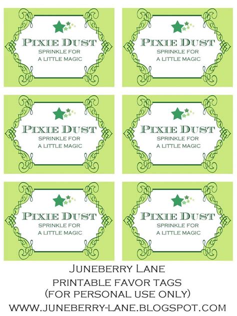 Pixie Dust Tags Free Printable