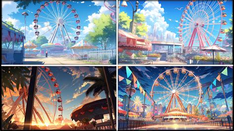 Artstation 200 Amusement Park Anime Reference Image Pack V5 Artworks
