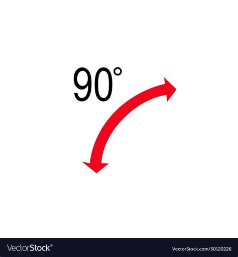 90 Degrees Angle With Arrows Stock Isolated Vector Image