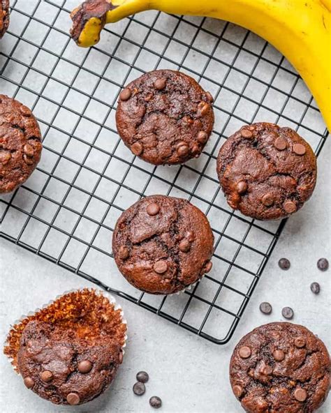 Healthy Chocolate Peanut Butter Banana Muffins Healthy Fitness Meals