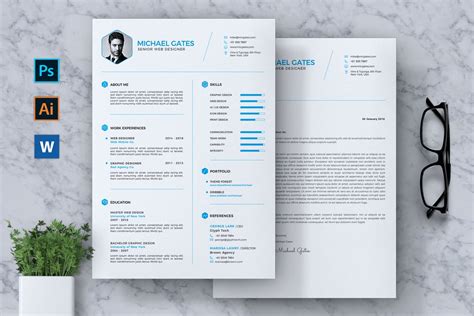 20 Best Photoshop Resume Templates Psd With Modern Designs Theme