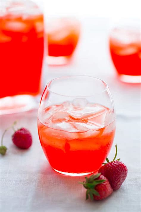 Strawberry Ginger Pink Lemonade Cocktail Healthy Seasonal Recipes