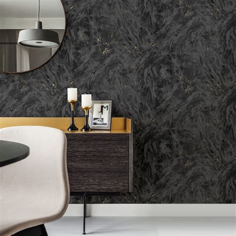 2927 00105 Polished Metallic Wallpaper By Brewster Titania Marble Texture