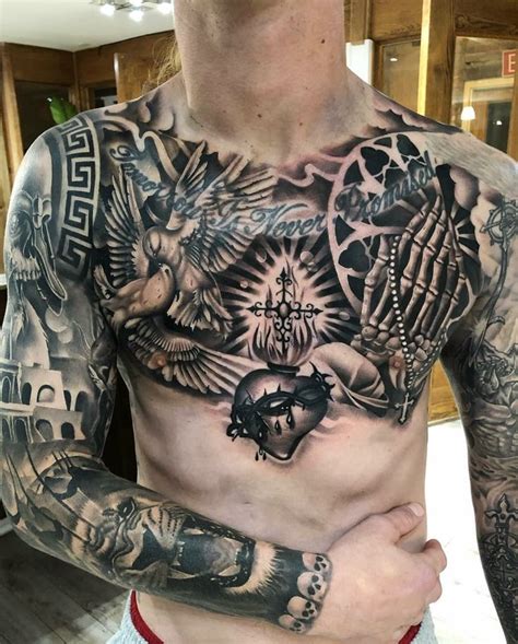 Pin By İsmail On Skull Chest Tattoo Men Cool Chest Tattoos Chest Piece Tattoos