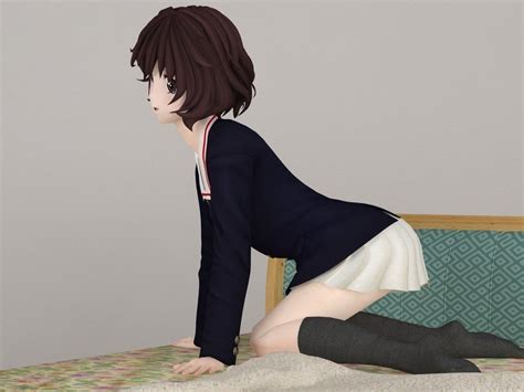 Yukari Akiyama Anime Girl Pose 02 3d Model Cgtrader