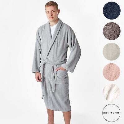 Brentfords Mens Cotton Bath Robe Terry Towel Luxury Dressing Gown