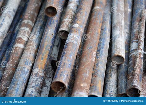 Old Rusty Metal Iron Pipe Stock Photo Image Of Long 121782820