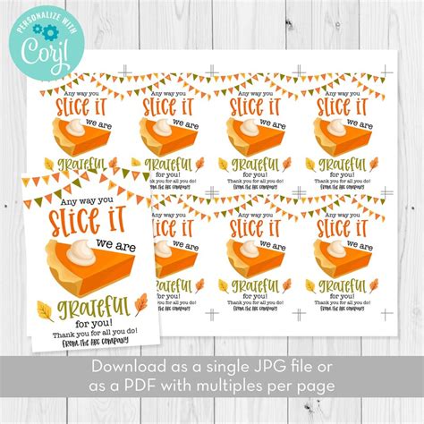 Editable Fall Any Way You Slice It We Are Grateful Pumpkin Etsy Canada