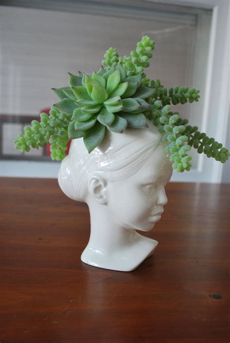 Modern planters offer clean, smooth lines with a simple modern profile. Modern Ceramic Head Planter $45.99 | succulent beauties ...