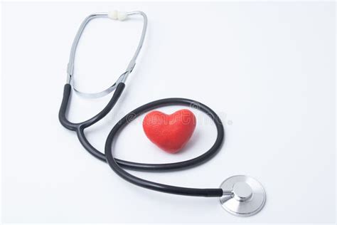 Red Heart With Medical Stethoscope Insurance Health Or Heart Treatment