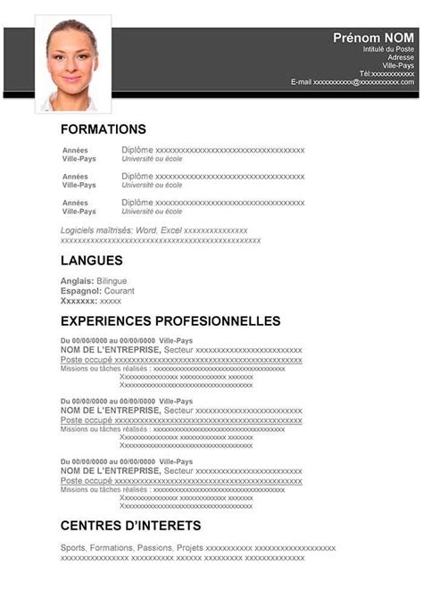 Cv Vide Cv Vierge à Remplir Gratuit Sans Photo  Lucila Miller Exemple