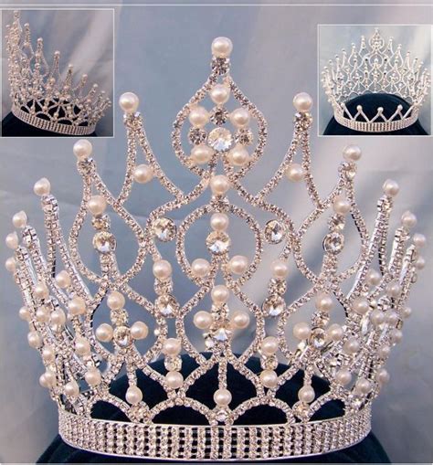 Beauty Pageant Rhinestone Full Pearls Crown Pageant Crowns Bridal