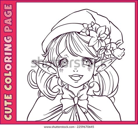 Cute Girl Elf Coloring Book Vector Stock Vector Royalty Free