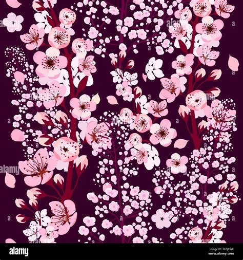 A Seamless Background Of Sakura Vector Illustration Stock Vector Image