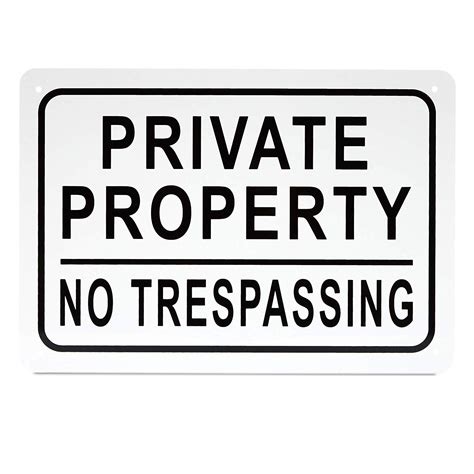 3 Pack Private Property No Trespassing Aluminium Sign 10 X 7 For
