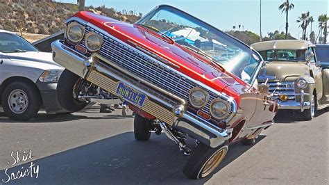 Lowriders Hopping And Cruising At The Beach In Los Angeles California