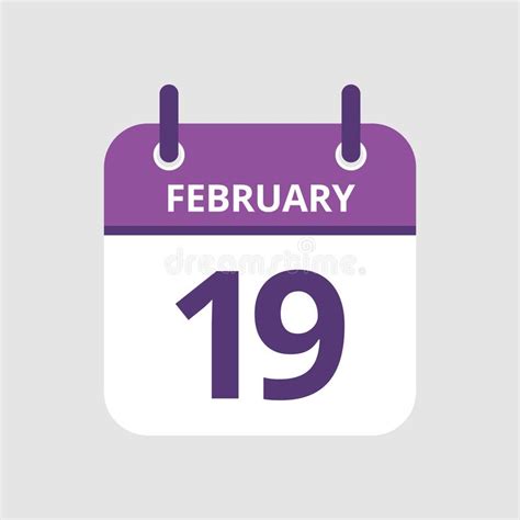 February 19th Date On A Single Day Calendar Gray Wood Block Calendar
