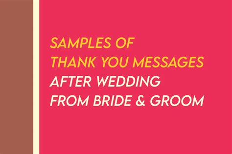 Unique After Wedding Thank You Messages From Bride And Groom