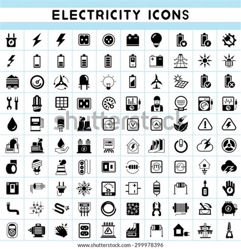 Electricity Icons Set Stock Vector Royalty Free 299978396