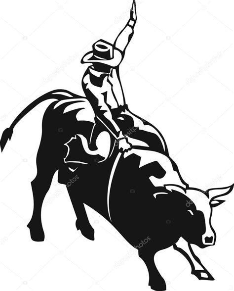 Rodeo Bull Rider ⬇ Vector Image By © Alliedcomputergraphics Vector Stock 52921023