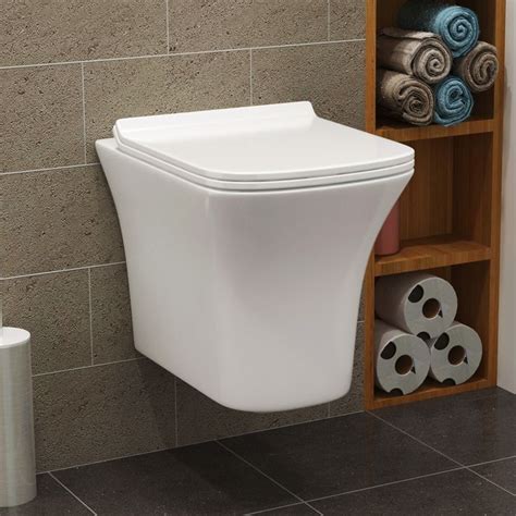 Rimless Wall Hung Short Projection Toilet With Soft Close Seat Cube
