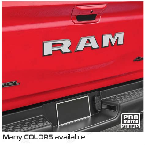 Dodge Ram 1500 Rebel 2019 2023 Tailgate Rear Ram Emblem Overlay Decal