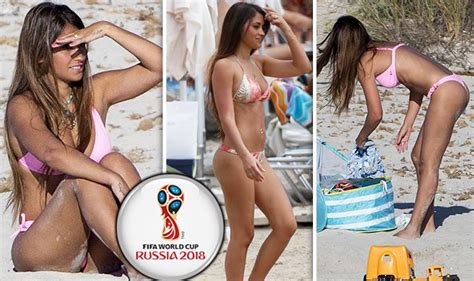 argentina star lionel messi s wife antonella roccuzzo flaunts bottom thong bikini worldcup