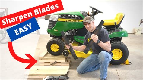 Even if you do not remove the blade from the mower, you follow the same steps to sharpen it. Sharpen blades on your mower WITHOUT taking deck OFF (John Deere) - YouTube