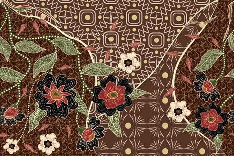 Hand Drawn Batik Traditional Floral Beautiful Concept Vintage