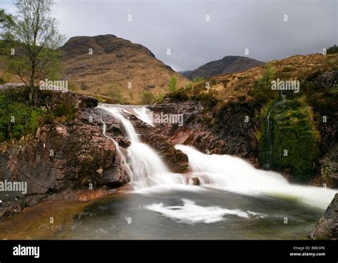 Waterfall In Glen Etive Scotland Stock Photo Alamy