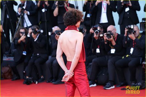 Timothee Chalamet Wears Backless Red Outfit To Venice Premiere Of Bones All With Taylor