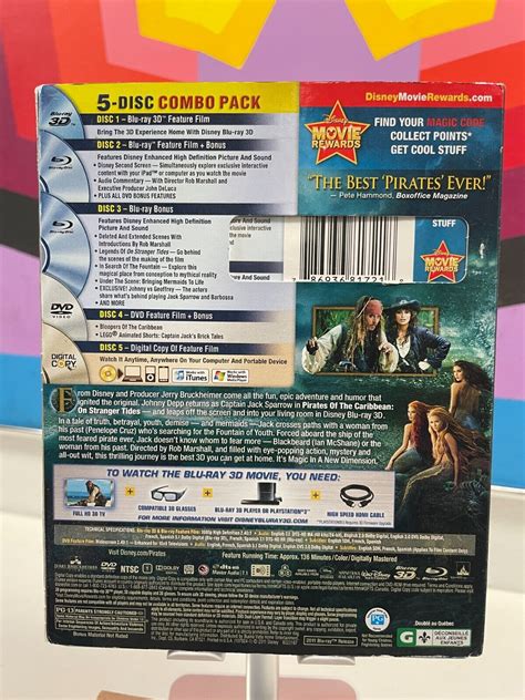 pirates of the caribbean on stranger tides 3d 5 disc set blu ray dvd w slip 786936817218 ebay