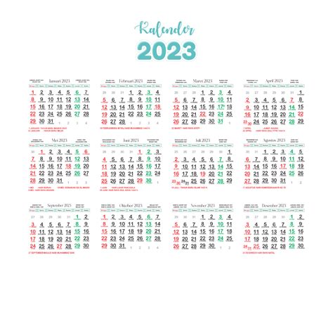 Kalendarz 2023 Kalendarz 2023 Kalendarz Kalender Bahasa Indonezja