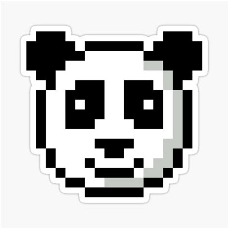 Cute Panda Pixel Sticker For Sale By Sagetypo Redbubble