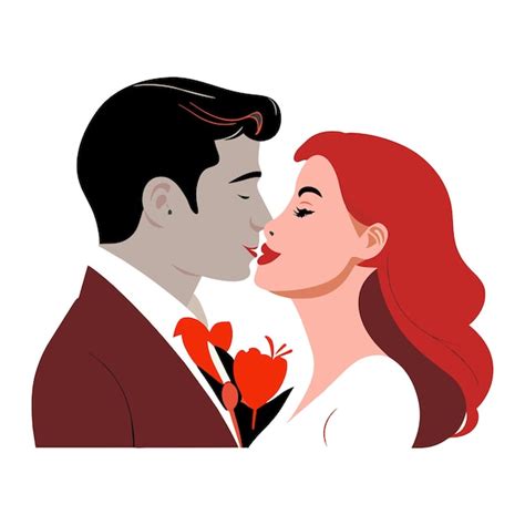 Premium Vector Portrait Of A Romantic Couple In Love Young Man And