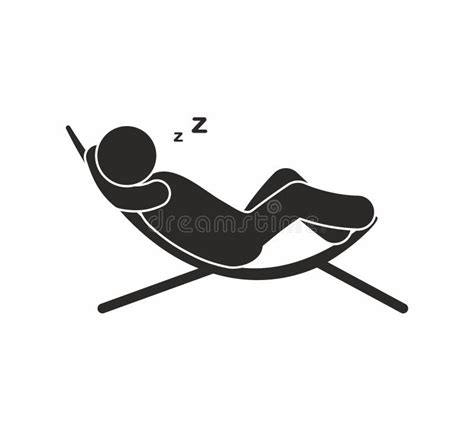 ícone Do Homem Dorme Silhueta Humana Está Na Ilustração Do Vetor Solar