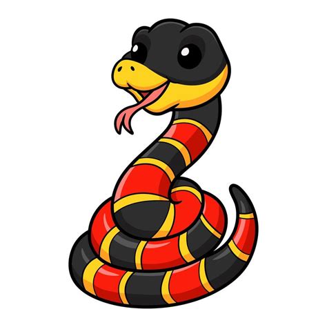Cute Happy Coral Snake Cartoon 17656905 Vector Art At Vecteezy