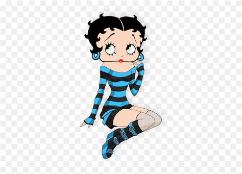 Betty Boop Striped Blue Outfit Betty Boop Betty Boop Png Flyclipart