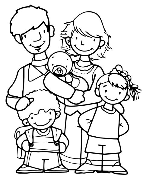 Imagen De Una Familia Para Colorear Dibujos De Familia Para Colorear