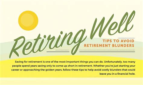 Retiring Well Tips To Avoid Retirement Blunders Infographic Visualistan