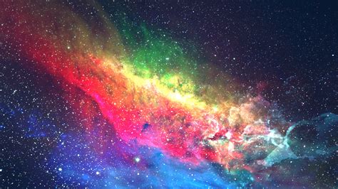 Download Wallpaper 2048x1152 Colorful Galaxy Space Digital Art Dual