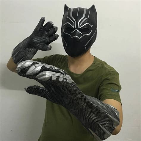Captain America 3 Black Panther Cosplay Mask And Gloves