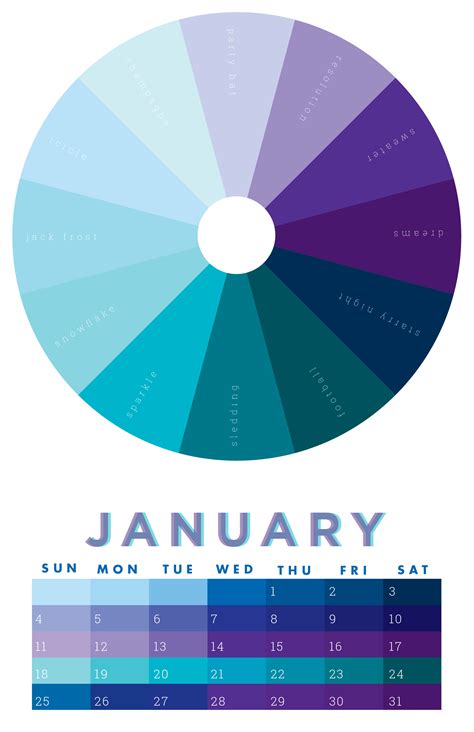 The Colors Of January January Colors Color Wheel Month Colors