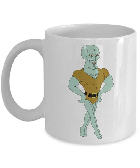 Handsome Squidward Mug Spongebob Squarepants Meme Coffee Cup Etsy