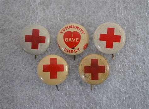 40 Wwi And Wwii First Aid Pins Tabs Red Cross Blood Donation Liberty Bond