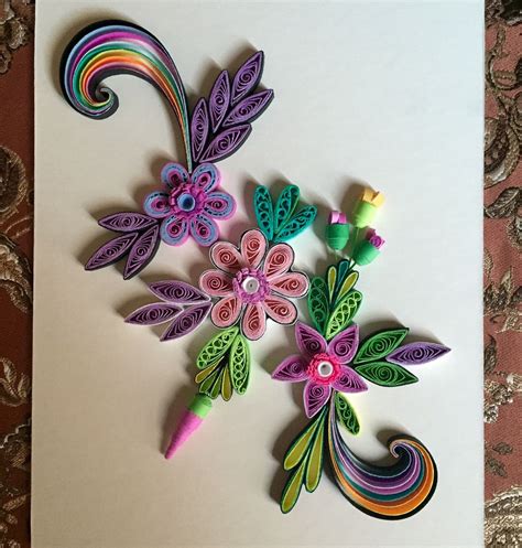 Flower Designframed Handmade Quilling Paper Quilled Art Flower Wall