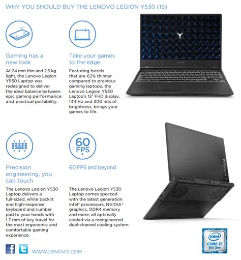 Lenovo Legion Y530 Laptop Specifications English Community